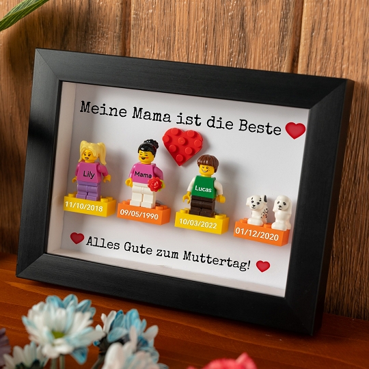 Individuelle Minifiguren mit Rahmen für die Familie – Meine Mama ist die Beste