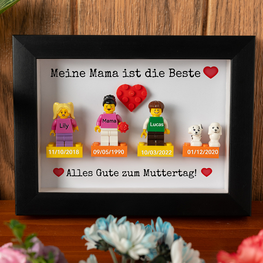 Individuelle Minifiguren mit Rahmen für die Familie – Meine Mama ist die Beste