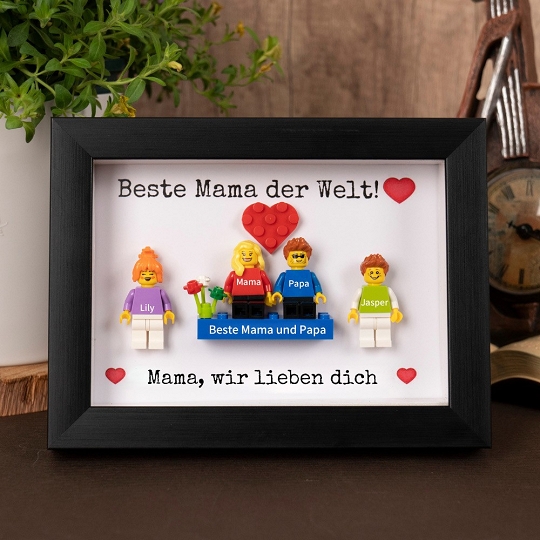 Individuelle Minifiguren mit Rahmen für die Familie – Beste Mama der Welt!