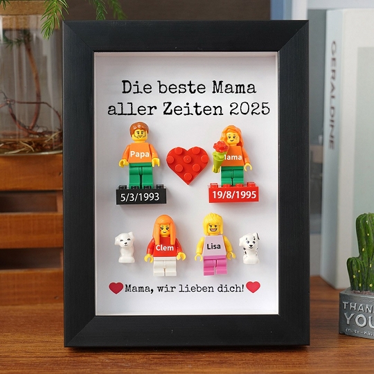 Individuelle Minifiguren mit Rahmen für die Familie – Muttertagsgeschenke 2025