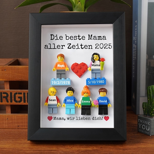 Individuelle Minifiguren mit Rahmen für die Familie – Das perfekte Muttertagsgeschenk