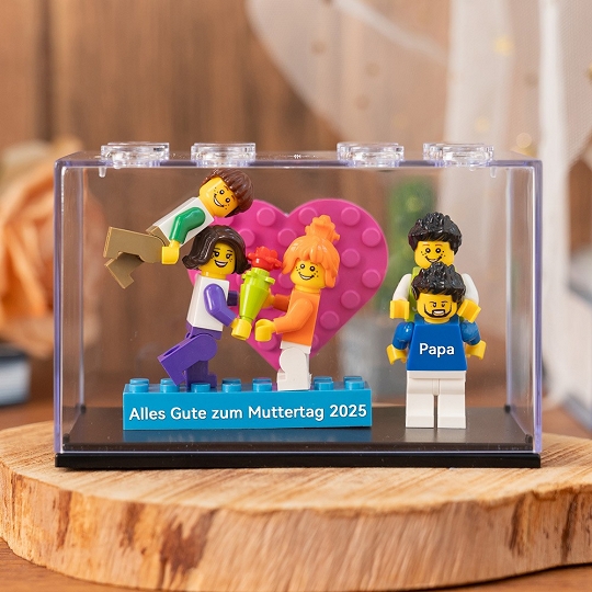 Individuelle Minifiguren mit Stein für die Familie mit Box – Für unendlich viele schöne Erinnerungen