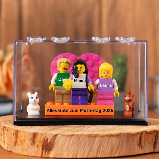 Individuelle Minifiguren mit Stein für die Familie mit Box – Ein unvergessliches Geschenk