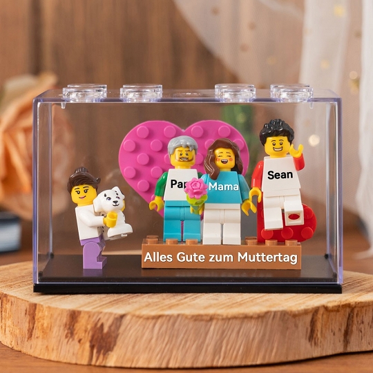 Individuelle Minifiguren mit Stein für die Familie mit Box – Für die Königin der Familie
