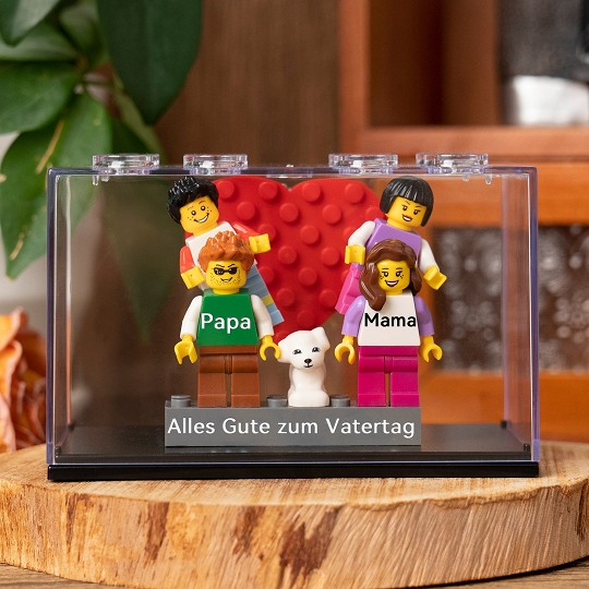 Handgemachte Minifiguren mit Steinbasis – Familiengeschenk in stilvoller Box für Väter