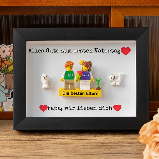 Papa als Minifigur – Persönlicher Familienrahmen zum Verschenken