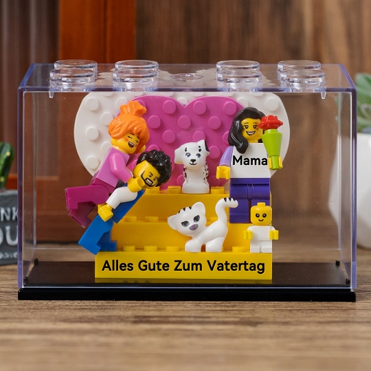Minifiguren mit Namen auf Stein – Familiengeschenk mit Box für den besten Papa