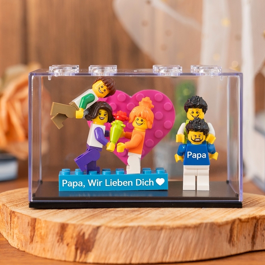 Individuelle Mini-Figuren mit Steinplatte – Persönliches Vatertagsgeschenk für Papa