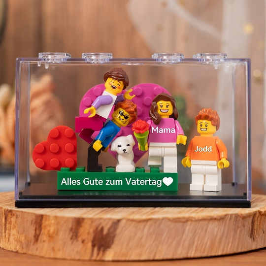 Familien-Minifiguren auf Stein mit Geschenkbox – Die perfekte Überraschung zum Vatertag