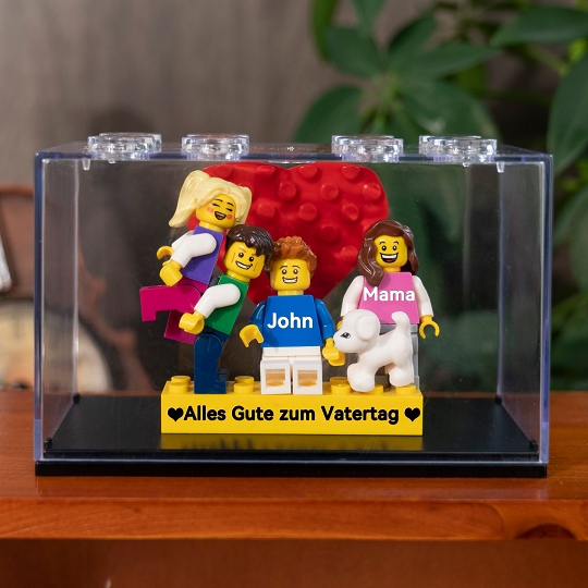 Individuelle Minifiguren mit Stein für die Familie mit Box - Die besten Vatertagsgeschenke