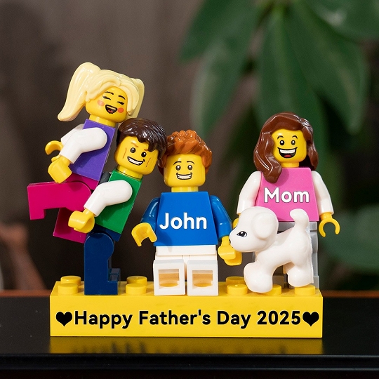 Custom Minifigures with Brick for Family with Box – Show Dad He's One of a Kind