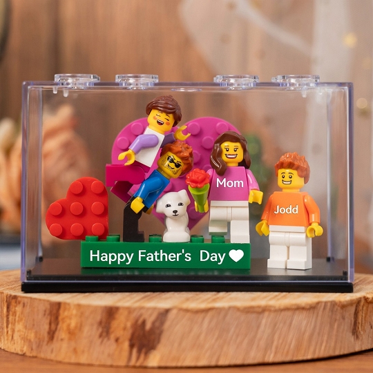 Custom Minifigures with Brick for Family with Box – A Unique Father's Day Surprise