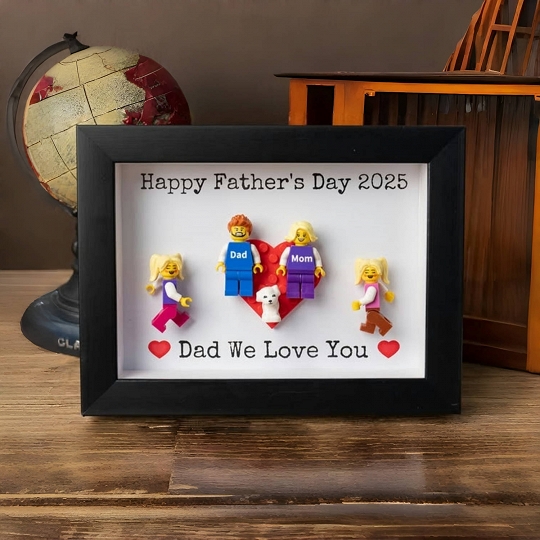 Custom Minifigures with Frame for Family – A One-of-a-Kind Gift for Dad