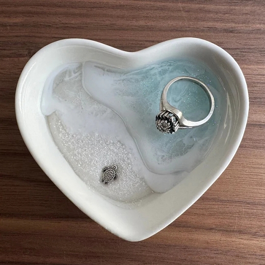 Personalized Turtle Ring Dish – Custom Beach Wedding Gift & Jewelry Holder