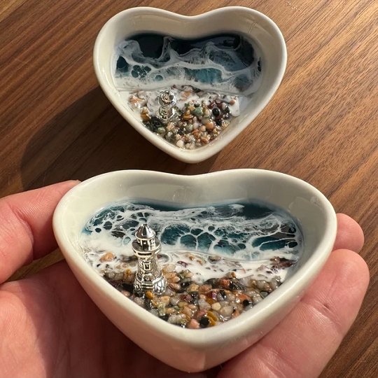 Lighthouse Ring Dish – Nautical Jewelry Holder Gift for Beach & Ocean Lovers