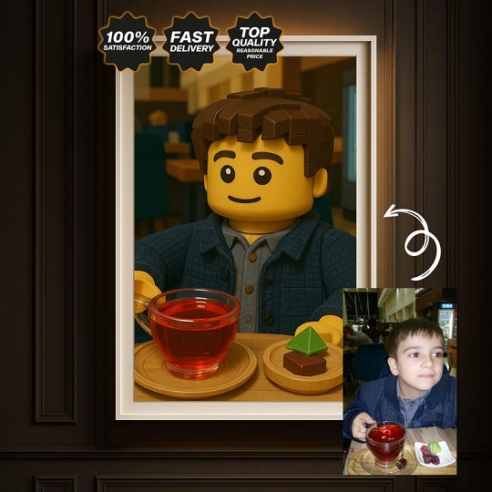 LEGO-Inspired Custom Minifigures Portrait for Couples & Families