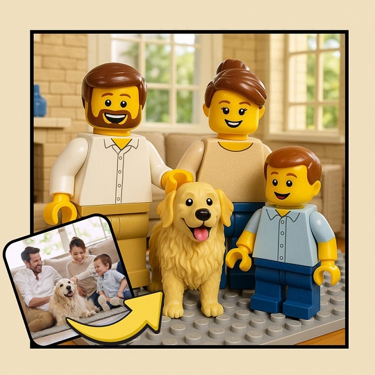 Custom LEGO-Style Minifigure Portrait – Unique Gift for Him or Her