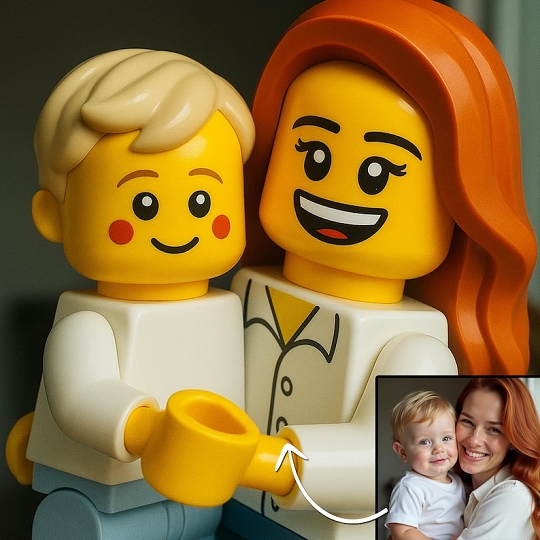 Custom Mini Character Portrait – LEGO Style Cartoon Gift