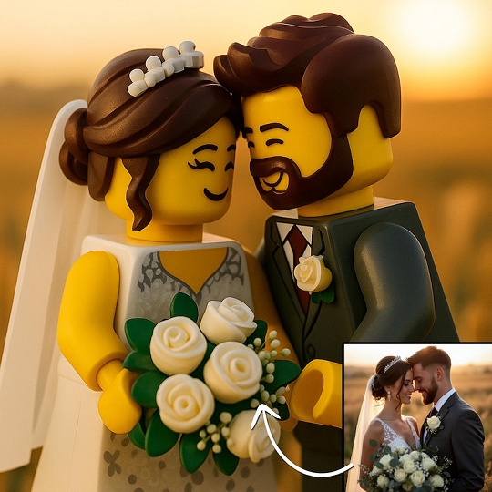 LEGO Brick Portrait Custom – Minifigures Family Art Print