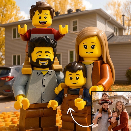 Personalized LEGO-Inspired Portrait – Unique Gift for Birthdays or Anniversaries