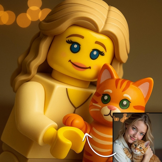 Custom LEGO Couple Portrait – Minifigures-Style Romantic Gift