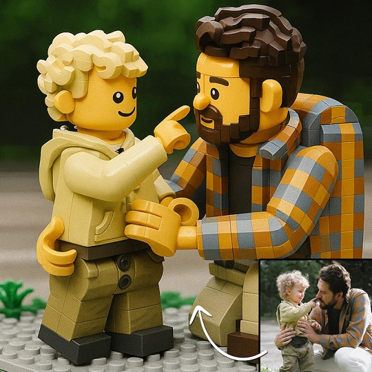 LEGO Minifigure Style Drawing – Personalized Cartoon Portrait