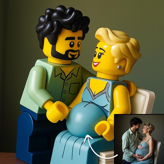 Personalized LEGO People Portrait – Custom Cartoon Family Illustration