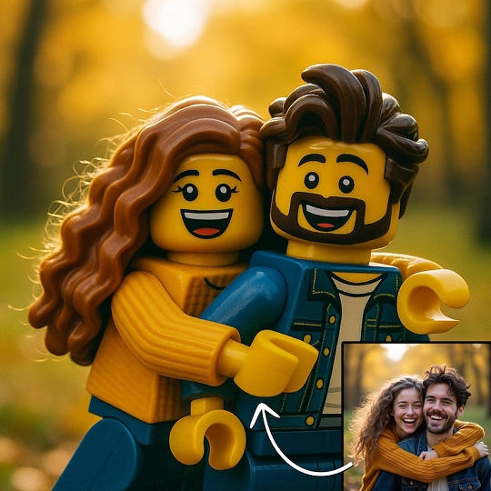 Custom LEGO Mini Figure Art – Brick Style Portrait Gift for Families