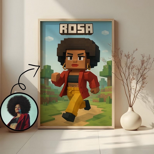 Personalisiertes Portrait im Minecraft-Stil vom Foto - Personalisiertes Geschenk für Ihren Liebsten