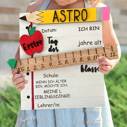 Wiederverwendbares Einschulungsschild – Individuelles Fotoboard für den Schulanfang