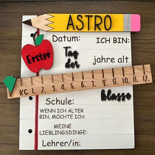 Wiederverwendbares Einschulungsschild – Individuelles Fotoboard für den Schulanfang