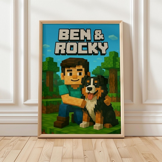 Personalisiertes Portrait im Minecraft-Stil vom Foto - Personalisiertes Geschenk für Ihren Liebsten