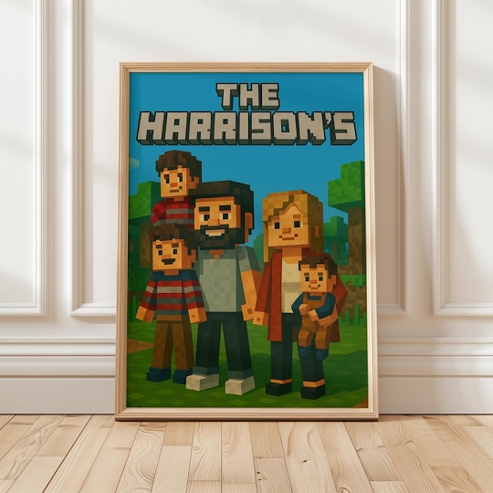 Personalisiertes Portrait im Minecraft-Stil vom Foto - Personalisiertes Geschenk für Ihren Liebsten