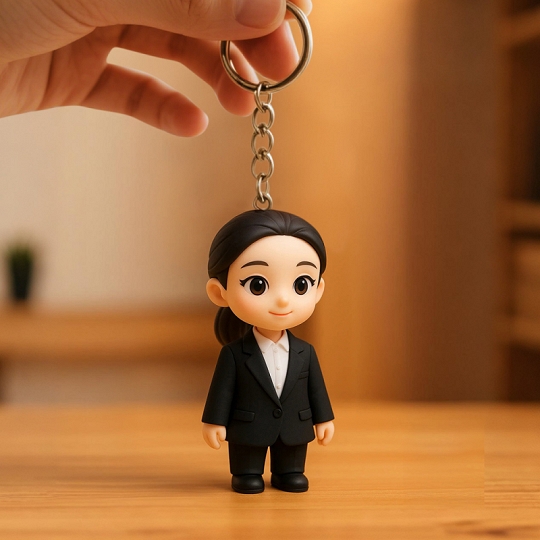 Custom 3D Keychain Mini Doll from Photo – Personalized Figurine Gift for Him or Her