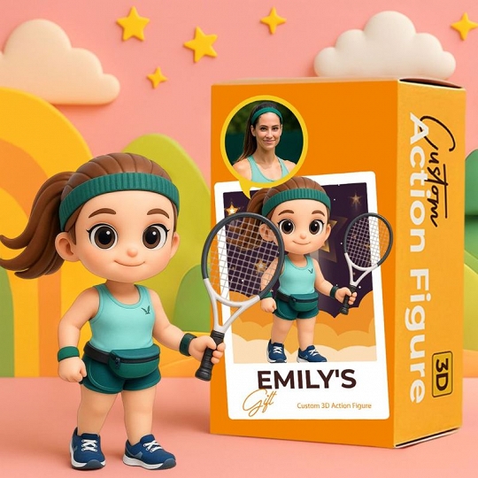 Custom 3D Action Figure from Photo – Personalized Sports Gift for Him or Her