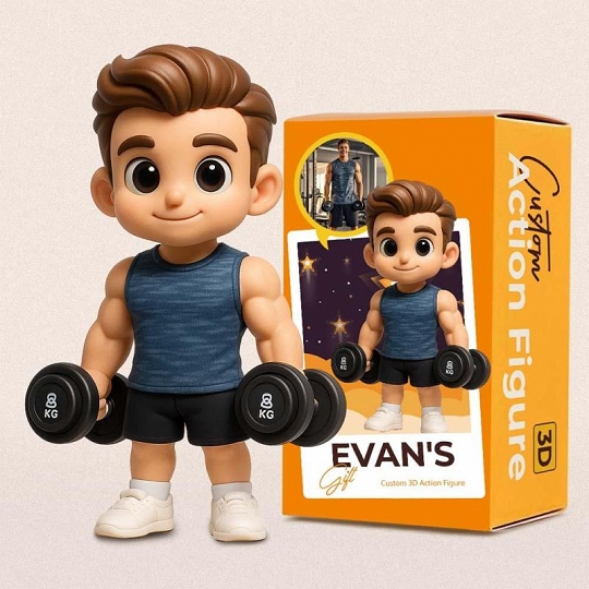 Turn Your Photo into a 3D Action Figure – Custom Sports Gift for Men or Women