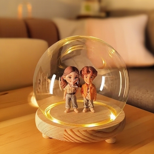 Personalized 3D Action Figure Night Light from Photo – Custom Toy Figurine Gift for Couples, Lovers, or Friends