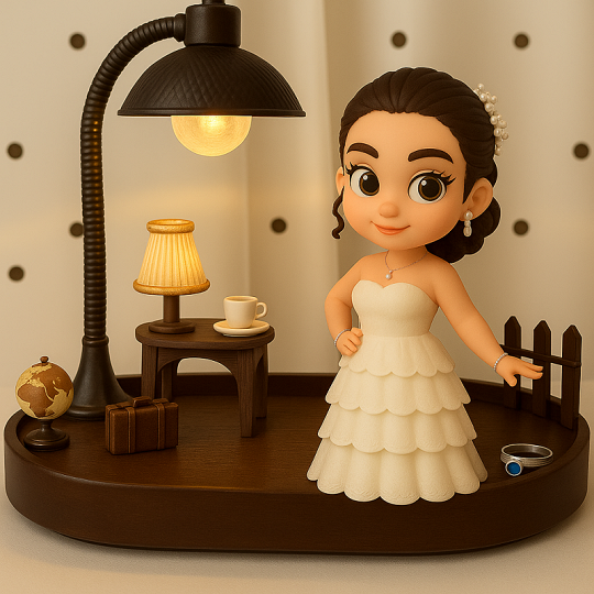 Custom 3D Figurine Desk Lamp – Personalized Night Light & Unique Home Decor Gift for Anniversary or Memorial