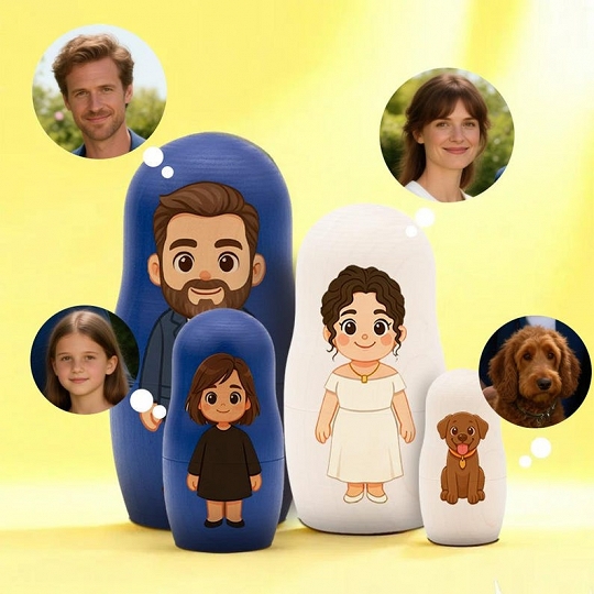 Custom Photo Matryoshka Dolls – One-of-a-Kind Gift for Friends & Family