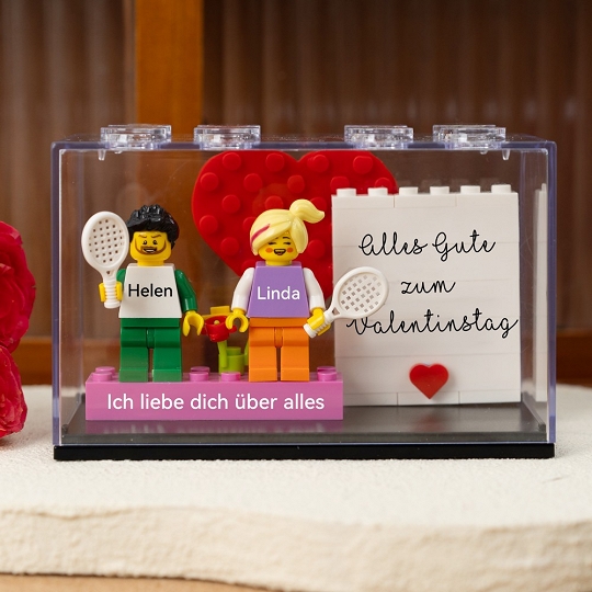 Personalisierte Paar-Minifiguren mit Geschenkbox – Individuelles Paargeschenk