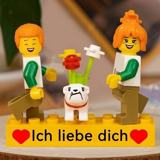 Paar Minifiguren nach Foto mit Geschenkbox – Persönliche Erinnerung für Zwei