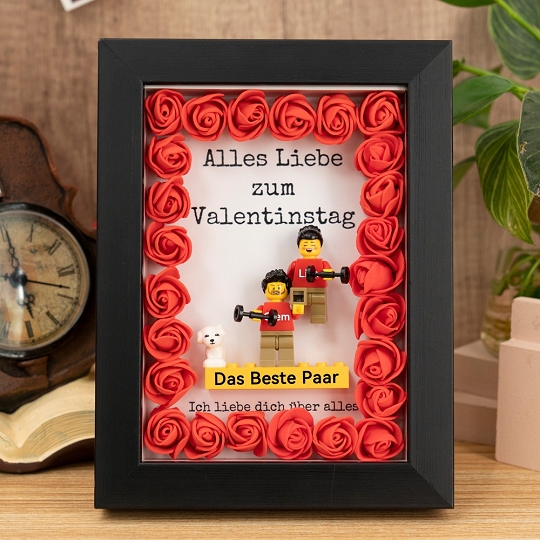 Individuelle Paar Minifiguren im Rahmen – Persönliches & Einzigartiges Geschenk für Paare