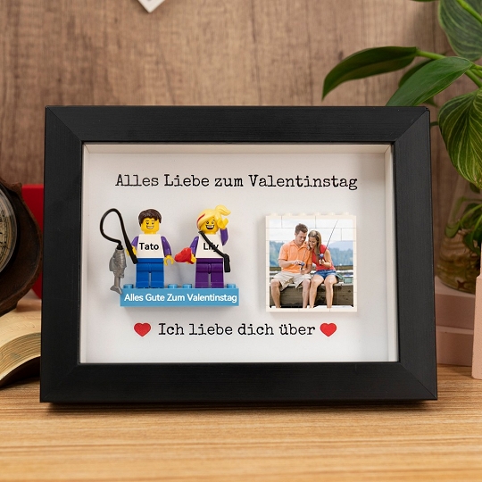 Paar Minifiguren im Bilderrahmen – Kreatives Geschenk für Verliebte