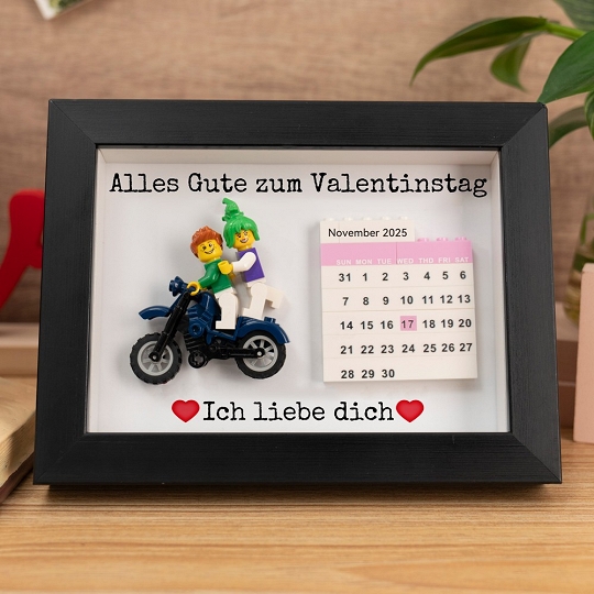 Individuell gestaltete Paar-Minifiguren im Rahmen – Liebevoll & Einmalig