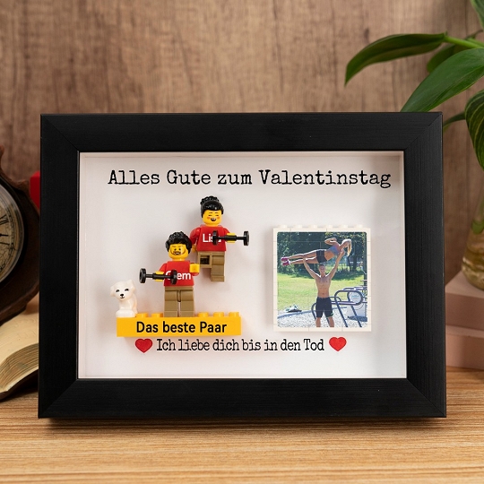 Paar-Minifiguren als Kunst im Rahmen – Ein Geschenk voller Bedeutung