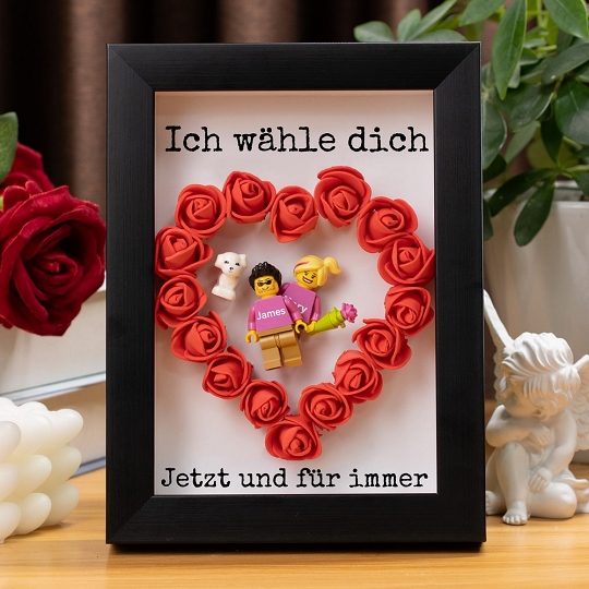 Paar-Minifiguren im Rahmen – Kreative Geschenkidee für Sie & Ihn