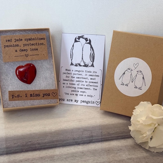 Heart Pebble Love Token for Valentine’s Day I Miss you Boyfriend Girlfriend