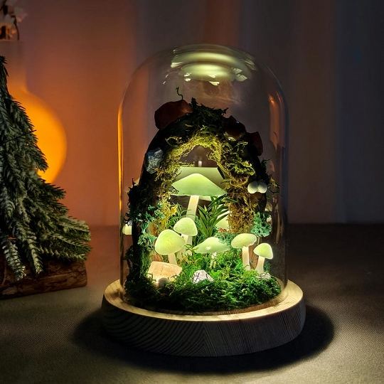 Artisan Mushroom Lamp Handcrafted Decorative Table Light