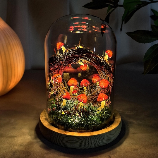 Handcrafted Mushroom Bedside Lamp Cozy Gift Idea