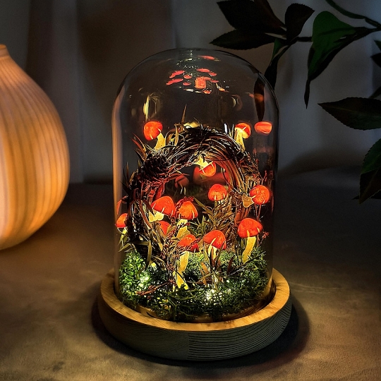 Handcrafted Mushroom Bedside Lamp Cozy Gift Idea